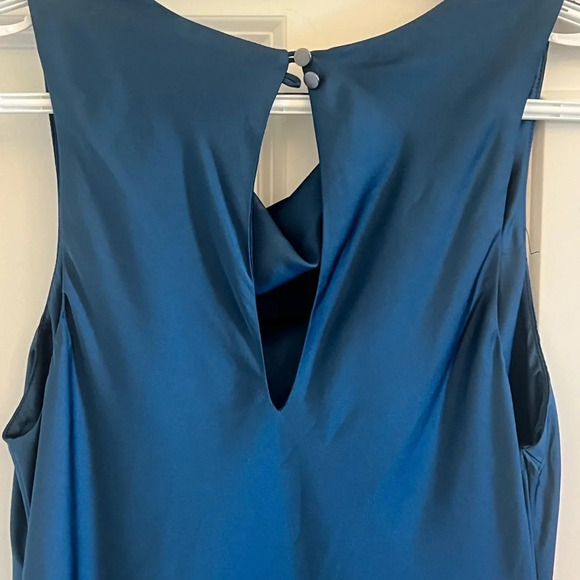 Socialite Cowl Neck Bias Cut Satin Midi Dress XS Deep Dive color - Picture 3 of 9